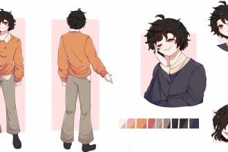 draw a custom character design or reference sheet