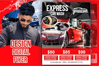 do car wash, car service, rental flyer, car detailing and trucking flyer