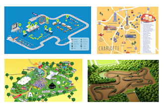 do any event map design, vector, raster, 2d map