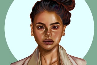 draw digital oil portraits  for any given photograph