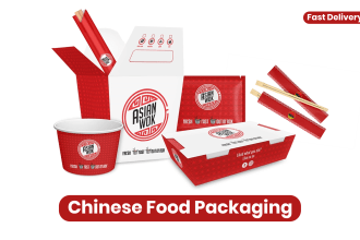 design chinese food packaging in print ready