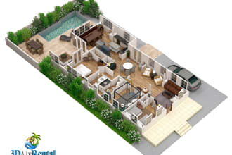 create a 3d rendering for your short term rental property