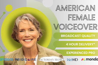 record broadcast quality american female voice over fast
