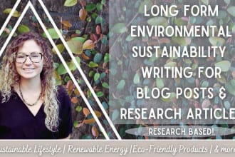 write a long form article about environmental sustainability