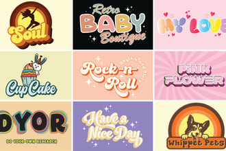 design 3d 70s 90s retro vintage typography for t shirt and logo