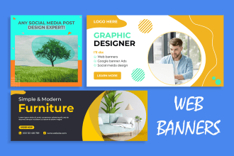 design web banner, social media design, google banner ads