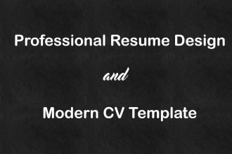 make professional resume design or modern cv template