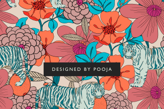 create some floral and animal print design for textile print