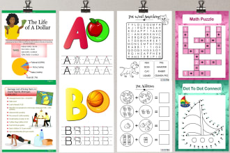 design the kids activity coloring books and worksheets