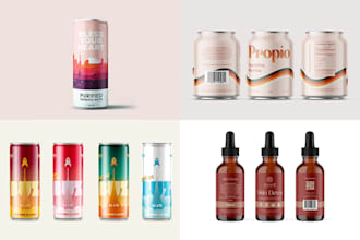 design can, bottle packaging, drink packaging with 3d mockup