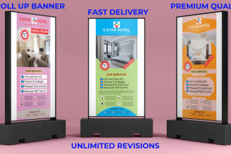 do a roll up, retractable, pop up and roller banner designs