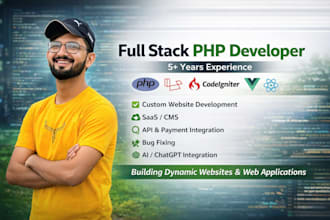 be full stack web developer for website development, backend frontend developer