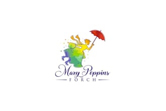 design child care, kids care, kids academy, day care logo