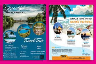 design creative tour, trip , holiday, travel itinerary or flyer poster