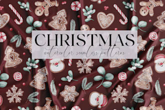 create christmas pattern for textile, fabric, packaging