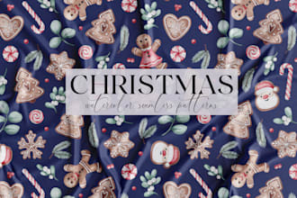 create christmas pattern for textile, clothing, packaging