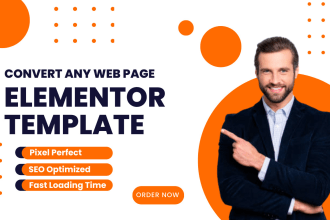 clone, copy  any web page into responsive elementor template