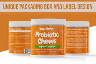 do professional supplement packaging label design