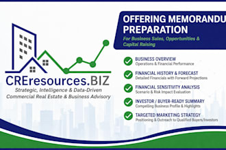prepare a offering memorandum om for your business sale or business opportunity