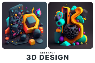 make abstract 3d illustrations or concept art