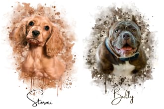 draw digital oil painting from your pet