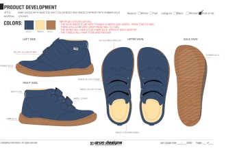 make footwear flat sketches and tech pack for production