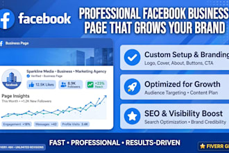 create and setup professional facebook business page and fan page