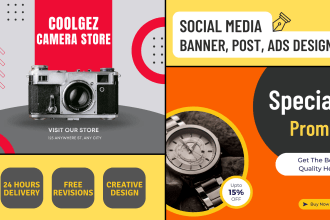 design creative social media covers, posts and, banner ads