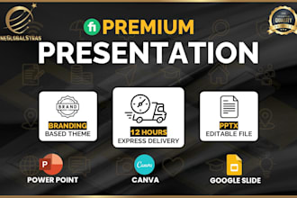 do powerpoint presentation, canvapro slides, brochure design