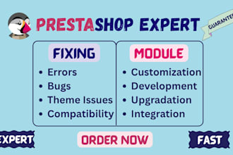 fix prestashop bugs, errors, and develop custom modules