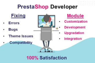 fix any prestashop issue bug error and develop module