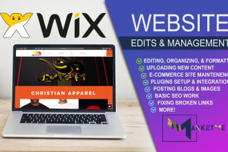 manage, redesign and virtually assist your wix, shopify and squarespace website