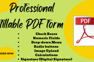 create fillable PDF form or convert to fillable PDF form