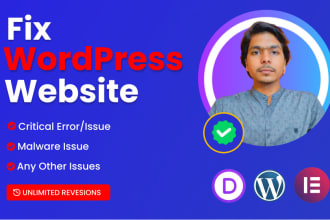 fix wordpress issue, bugs and critical error in 2 hours