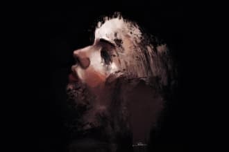 do portrait in oil painting and abstract style
