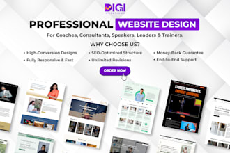 design a life coaching, consulting website for speakers, leaders, and trainers
