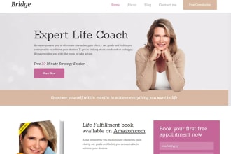 design a life coaching, consulting website for speakers, leaders, and trainers