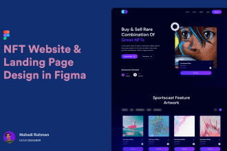 design nft website and landing page ui in figma