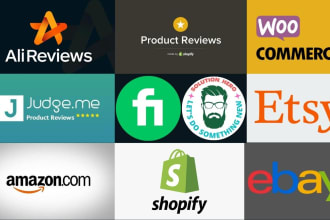import bulk review and writing description for shopify and woocommerce products