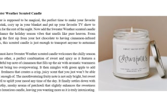 write creative and SEO friendly candle product descriptions that sell on shopify