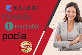 design kajabi website online course thinkific podia kajabi expert landing page