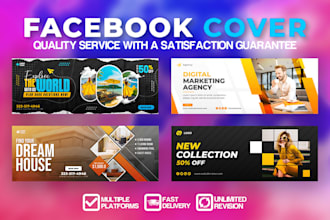 design a facebook cover, youtube banner, social media header