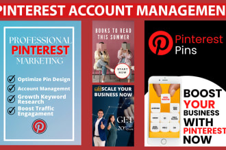 be your pinterest marketing manager, design pins for traffic boost