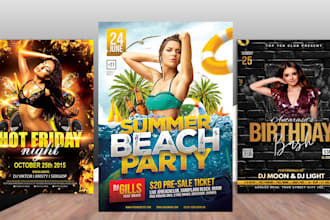 design professional amazing event flyer, club church, postcard, brochure