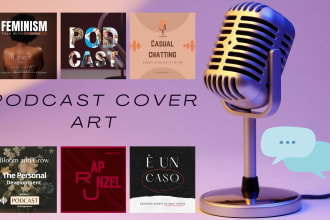 design a professional podcast cover art, podcast logo
