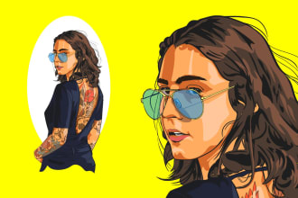 draw unique cartoon digital portrait illustration