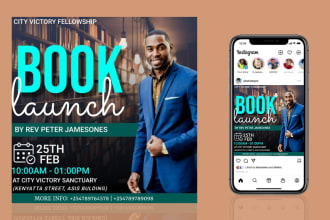 do amazing book release flyers, book launch, church flyers, social media posts,