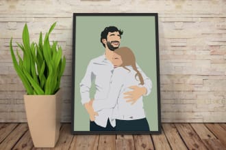 turn your family photo to be a minimalist vector portrait