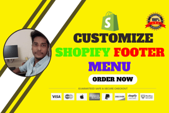 professionally customize shopify footer menu