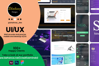 do mobile ui design, mobile app ui ux design, ui ux design figma xd